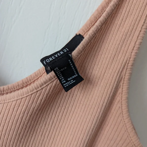 Forever 21 light Pink Ribbed Bodycon Midi Dress - Picture 2 of 3